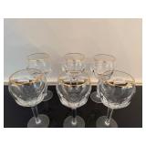 Vintage Crystal Wine Glasses (Qty 6)