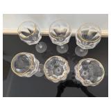 Vintage Crystal Wine Glasses (Qty 6)