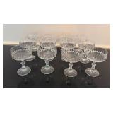 Vintage Schott-Zwiesel Tango Pattern Cut Crystal Champagne or Tall Sherbet Glasses (Qty 12)