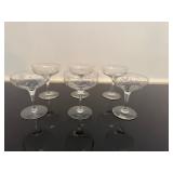 Vintage Glass Champagne Glasses (Qty 6)