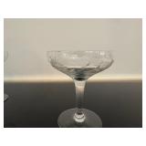 Vintage Glass Champagne Glasses (Qty 6)