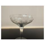 Vintage Glass Champagne Glasses (Qty 6)