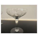 Vintage Glass Champagne Glasses (Qty 6)