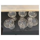 Vintage Glass Champagne Glasses (Qty 6)