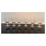 Vintage Glass Cordial Glasses Etched Bamboo Design (Qty 6)