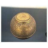 Brass Bowl with 9 Tea Candles
