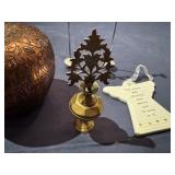 Eclectic Lot of Miscellaneous Collectibles: Bronze Apple, Snowflakes Sticks, Angel Ornament, Indian Eyeliner Applier