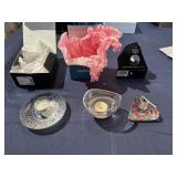 Candle Holders/Votives: Kosta Boda "Piece of Cake" Candlestick Holder, Orrefors Sweden Votive and Glass Votive