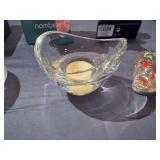 Candle Holders/Votives: Kosta Boda "Piece of Cake" Candlestick Holder, Orrefors Sweden Votive and Glass Votive