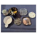 Vintage Decorative Items, Crystal Ash Tray, China, Glass Flower Holder