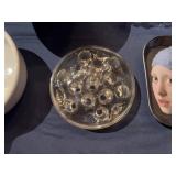 Vintage Decorative Items, Crystal Ash Tray, China, Glass Flower Holder