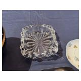 Vintage Decorative Items, Crystal Ash Tray, China, Glass Flower Holder