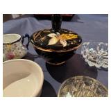 Vintage Decorative Items, Crystal Ash Tray, China, Glass Flower Holder