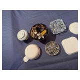 Vintage Decorative Items, Crystal Ash Tray, China, Glass Flower Holder