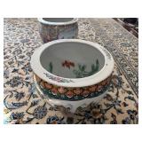 Hand Painted Chinese Porcelain Fishbowl or Jardiniere or Planter - Landscape Design