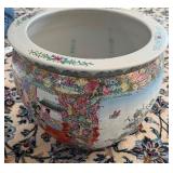 Chinese Porcelain Fishbowl Jardiniere or Planter - Geshia Girls, Butterflies