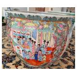 Chinese Porcelain Fishbowl Jardiniere or Planter - Geshia Girls, Butterflies