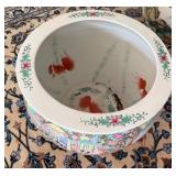 Chinese Porcelain Fishbowl Jardiniere or Planter - Geshia Girls, Butterflies