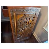 Antique Chinese Carved Rosewood Chest, 5 Drawers, 2 Side Cabinets 44" wide x 14" deep x 40" tall