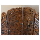 Hand Carved Wooden Screen or Room Divider 64" wide x 2" deep x 72" tall
