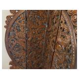 Hand Carved Wooden Screen or Room Divider 64" wide x 2" deep x 72" tall