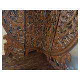Hand Carved Wooden Screen or Room Divider 64" wide x 2" deep x 72" tall