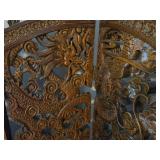 Hand Carved Wooden Screen or Room Divider 64" wide x 2" deep x 72" tall