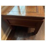 Vintage Chinese Coffee Table with Glass Topper 60" wide x 20" deep x 17 1/2" tall