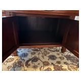 Vintage Chinese End Table with Glass Topper 22" wide x 22" deep x 23 1/2" tall