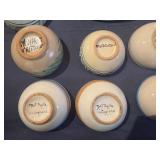 Beautiful Handcrafted Ceramic Bowl 7 1/2" with Eight Small Dipping Bowls