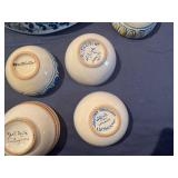 Beautiful Handcrafted Ceramic Bowl 7 1/2" with Eight Small Dipping Bowls