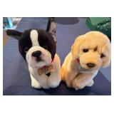 FAO Schwartz "Adopt A Pet" Collection Plush Toys - Black and White French Bulldog/Boston Terrier and Golden Retriever Puppy