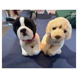 FAO Schwartz "Adopt A Pet" Collection Plush Toys - Black and White French Bulldog/Boston Terrier and Golden Retriever Puppy