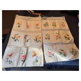 Vintage Handmade Embroidered Hanging Storage 32" L x 17" W