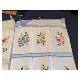 Vintage Handmade Embroidered Hanging Storage 32" L x 17" W