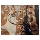 Bellagio Italy Chain Print Scarf, Jones New York Floral Scarf, Gold Scarf (never worn)