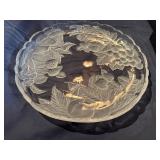Vintage Studio Nova by Mikasa Frosted Crystal Glass Serving Platter 14" Diameter