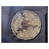 Vintage Studio Nova by Mikasa Frosted Crystal Glass Serving Platter 14" Diameter