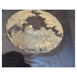 Vintage Studio Nova by Mikasa Frosted Crystal Glass Serving Platter 14" Diameter