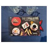 "The Coffee Book" with Two Glass Espresso Cups