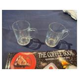 "The Coffee Book" with Two Glass Espresso Cups