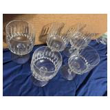 Vintage Schott-Zwiesel Tango Pattern Cut Crystal Water Glasses (Qty 5)