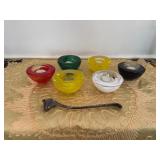 Kosta Boda "Atoll" Votive Candle Holders (Set of 6) with Silver Plated Candle Snuffer