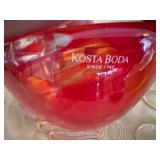 Kosta Boda "Atoll" Votive Candle Holders (Set of 6) with Silver Plated Candle Snuffer