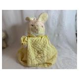 Vintage Plush Toys: Dakin Frou Frou Nature Babies, Yellow Plush Bunny, Blue Mom and Baby Plush Bunny, 1981 Charm Co Japan Cat