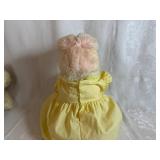 Vintage Plush Toys: Dakin Frou Frou Nature Babies, Yellow Plush Bunny, Blue Mom and Baby Plush Bunny, 1981 Charm Co Japan Cat