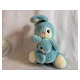 Vintage Plush Toys: Dakin Frou Frou Nature Babies, Yellow Plush Bunny, Blue Mom and Baby Plush Bunny, 1981 Charm Co Japan Cat