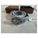 Falari Luxury Leatherwear Gray Belt with Silver Toned Alligator Buckle (estimated size 32/34)