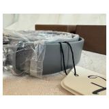 Falari Luxury Leatherwear Gray Belt with Silver Toned Alligator Buckle (estimated size 32/34)