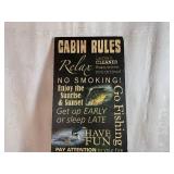Cabin Rules Wood Sign (12" x 1/2" x 30")